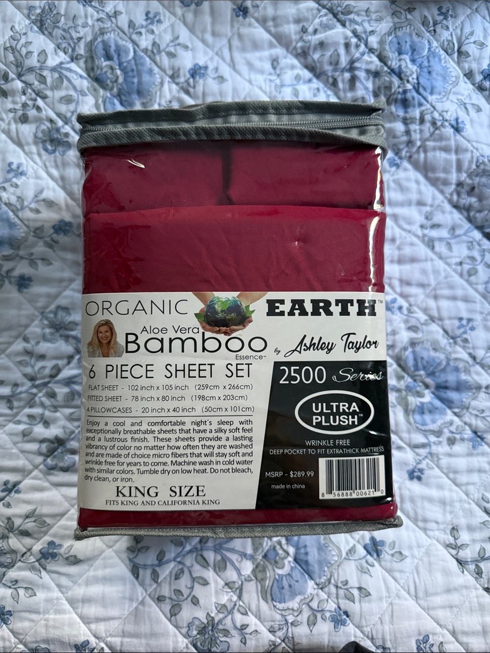 Ashley Taylor Bamboo Sheet Set in Deep Red